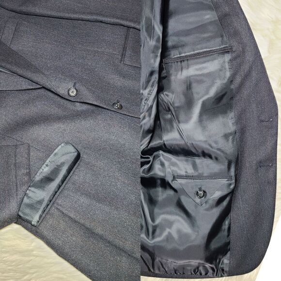 Vintage 2pc Burberrys Grey Wool Suit Jacket & Trouser Set - Picture 8 of 16